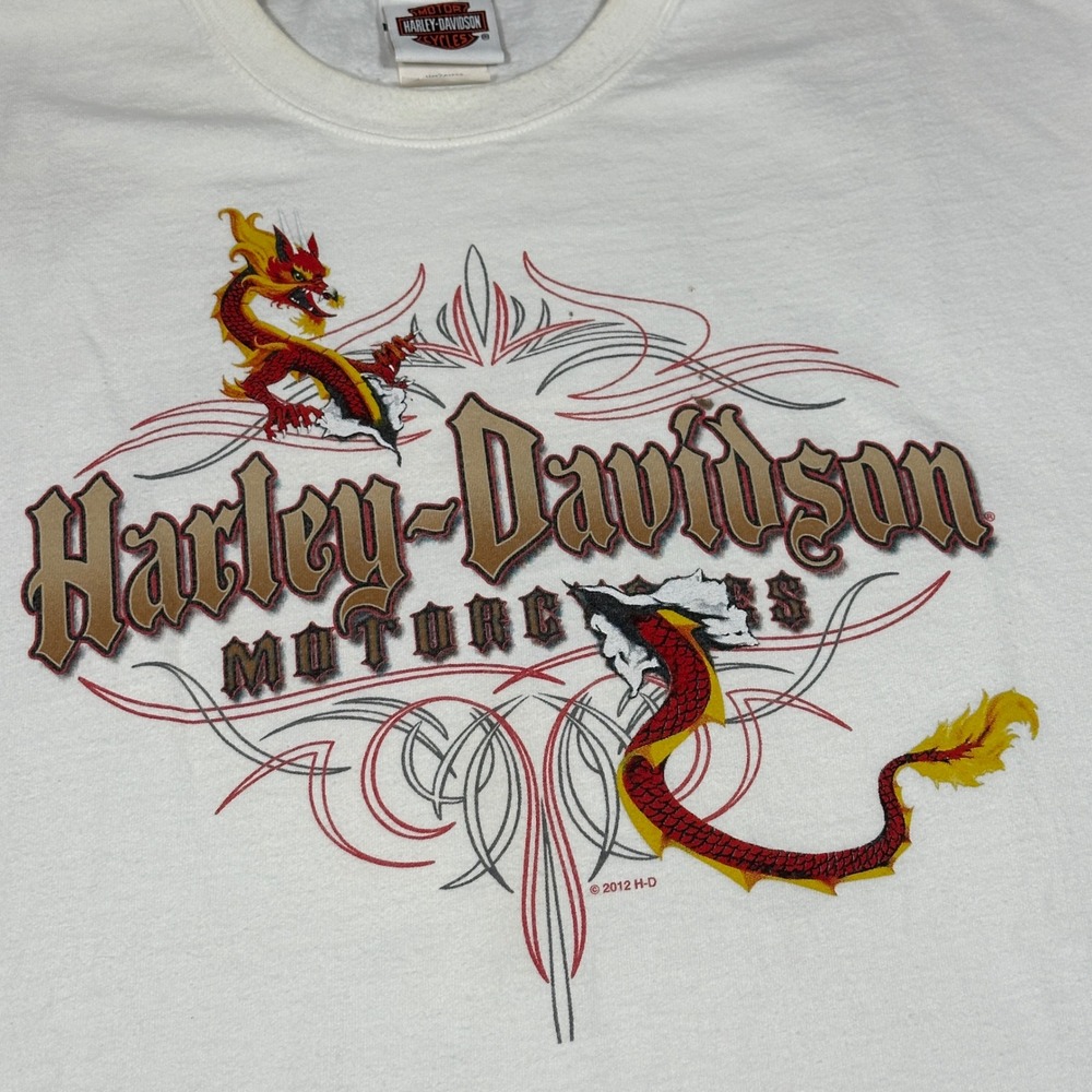 Harley Davidson Smoky Mountain Dragon Pinstripe Sleeveless Shirt Mens XL White